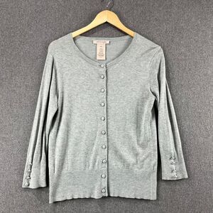 Philosophy Rayon Blend Cardigan Covered Button Soft Lightweight Elegant Layering